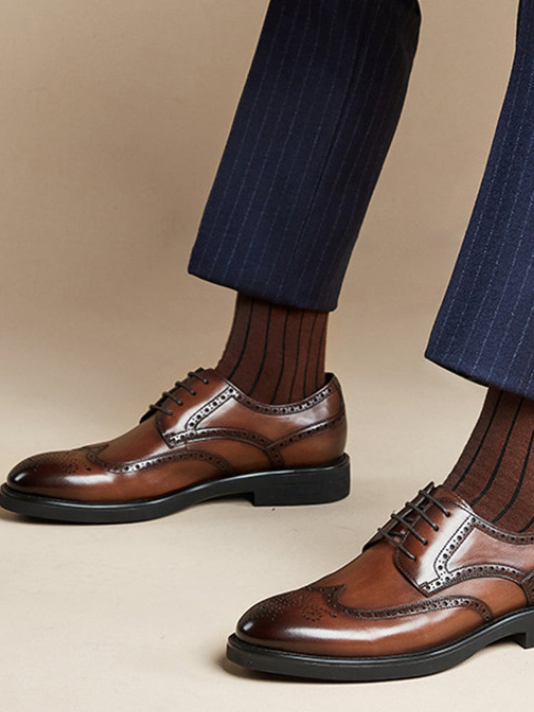 Men's British Carved Brogue Leather Shoes artswardrobe