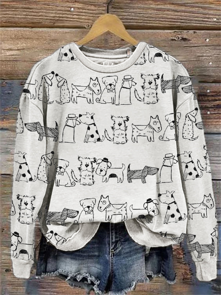 Comstylish Lovely Dogs Pattern Comfy Sweatshirt