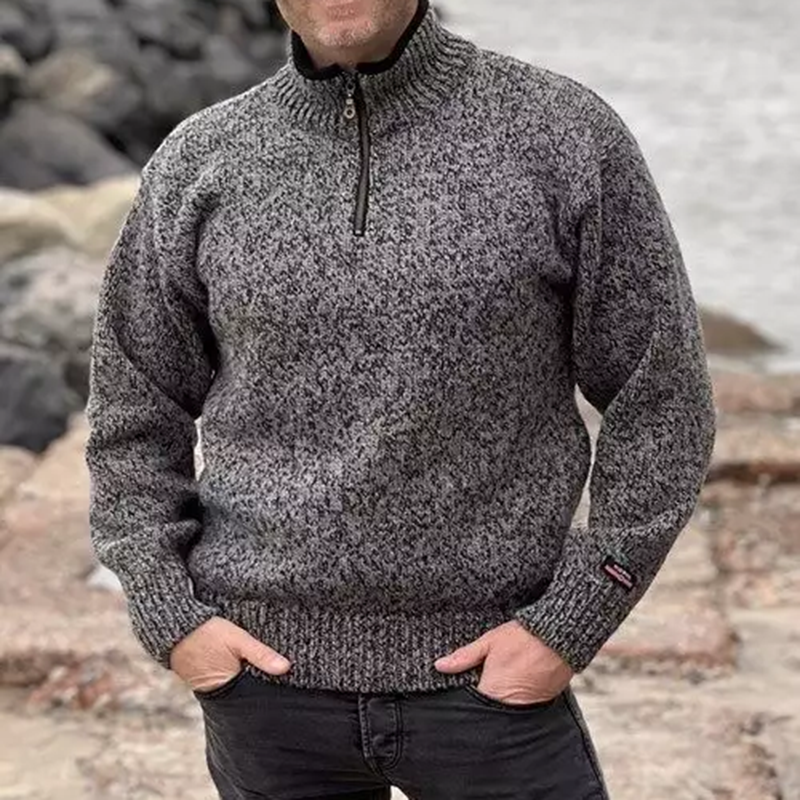 Vintage Knit Warmth Jacquard Icelandic Half Zip Collar Sweater Unisex artswardrobe