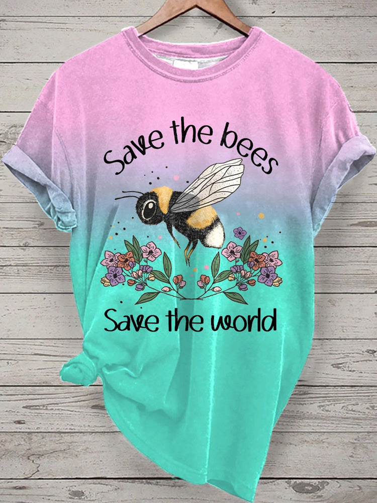 Women's Save The Bees Save The World T-shirts artswardrobe