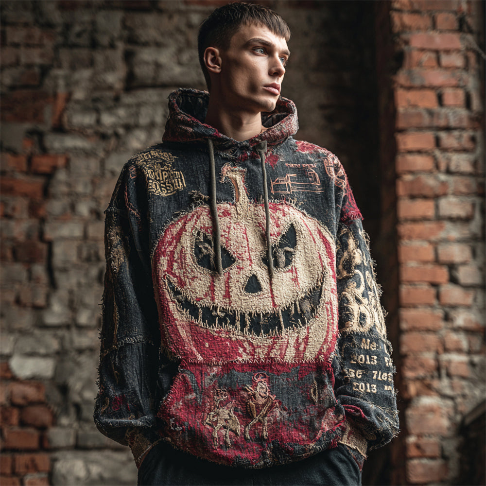 Vintage Halloween Scary Pumpkin Men's Hoodie artswardrobe