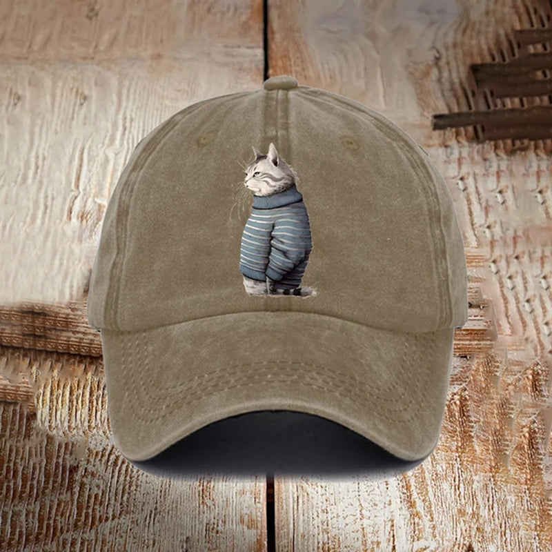 Unisex Winter Funny Cute Wonderland Clothing Cat Print Hat elevenforest