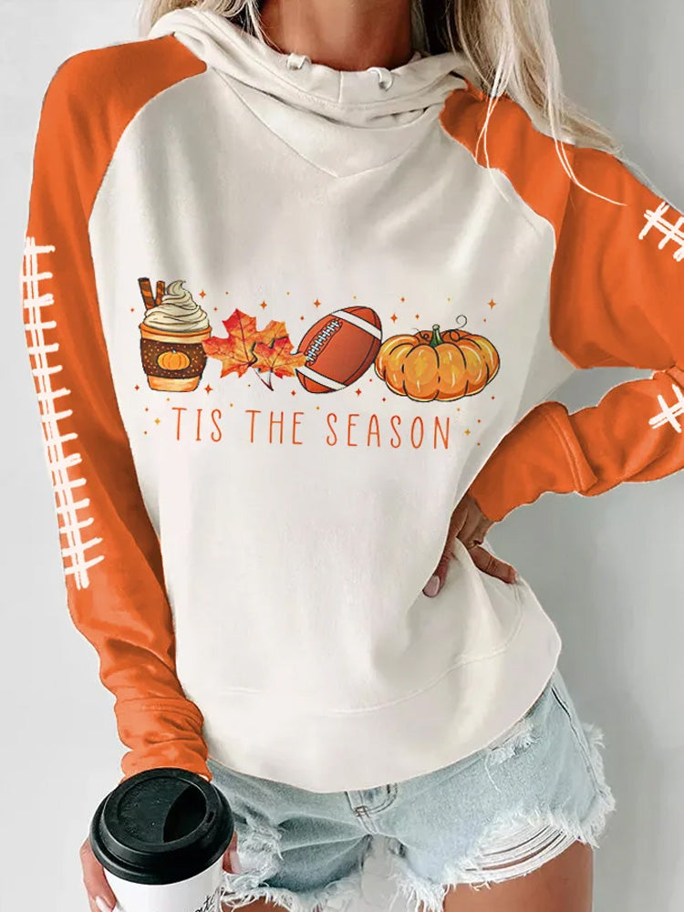 Comstylish Women's Tis The Season Fall Rugby Fans Gameday Casual Hoodie