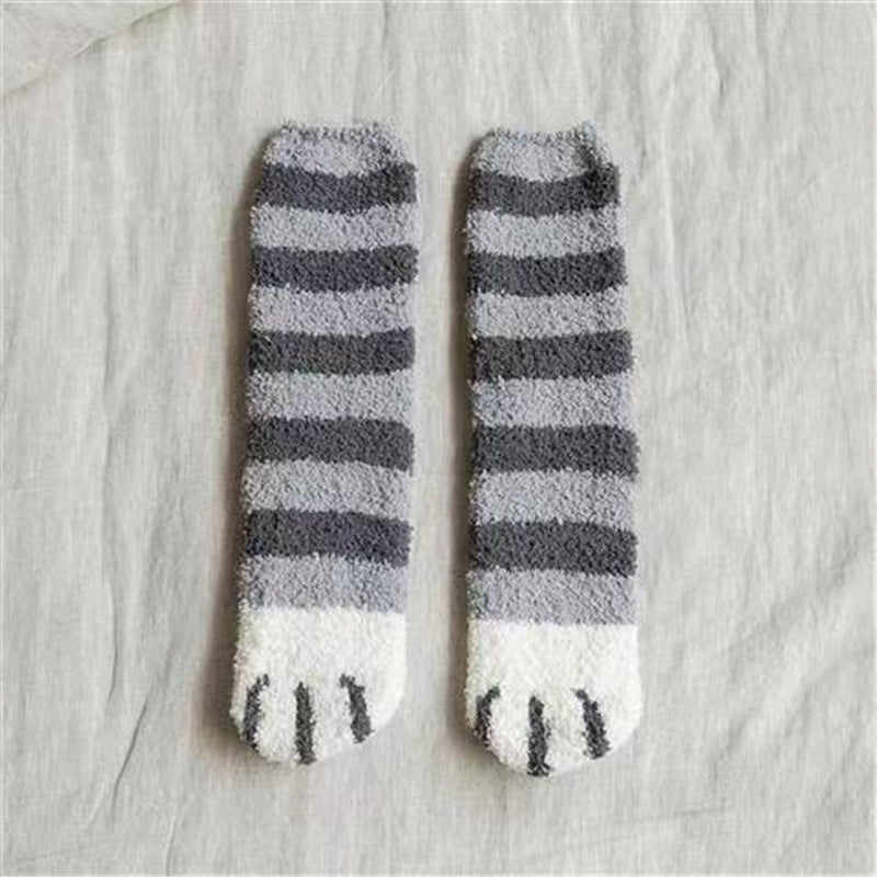Comstylish Lovely Cat Paw Inspired Fuzzy Plush Socks