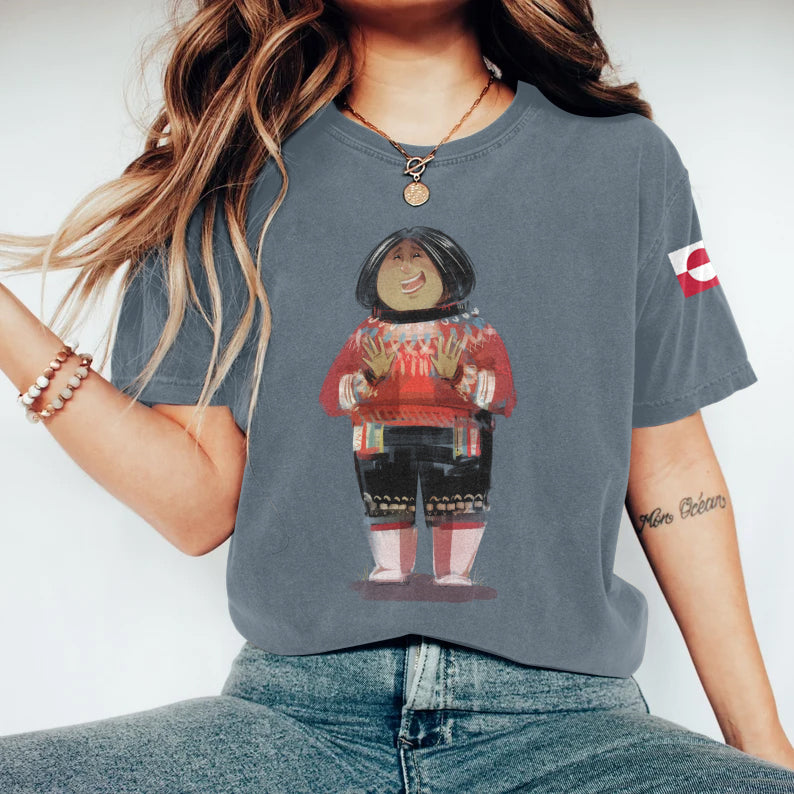 Women Greenland Aboriginals Support Greenland Pattern T-shirt elevenforest