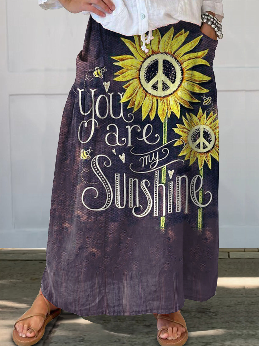 Women's Hippie Art Painting Print Skirt