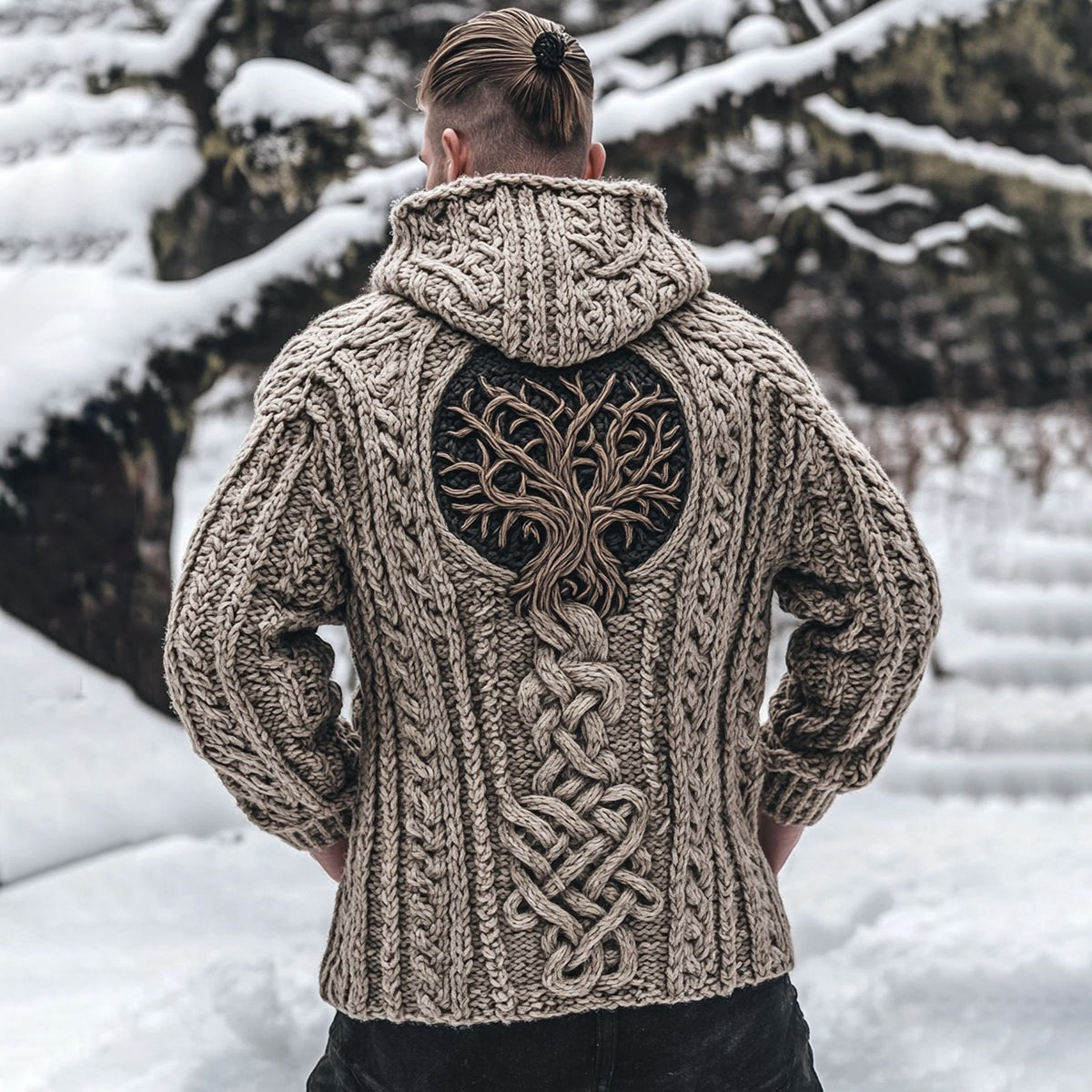 Men's Viking Life Of Tree Celtic Knot Thick Zipper Hooded Sweater artswardrobe