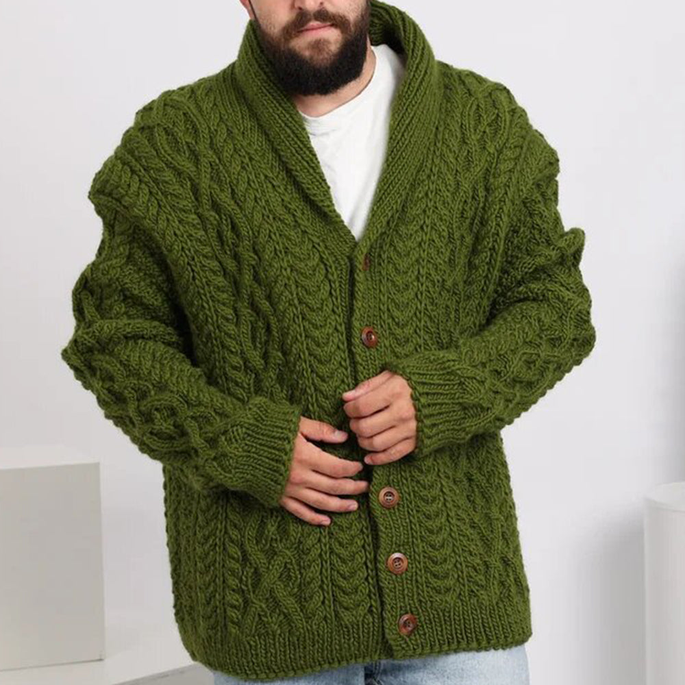 Vintage Aran Sweater Knit Textured Cardigan Sweater artswardrobe