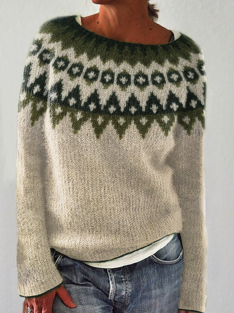 Jacquard Cozy Knit Icelandic Sweater elevenforest