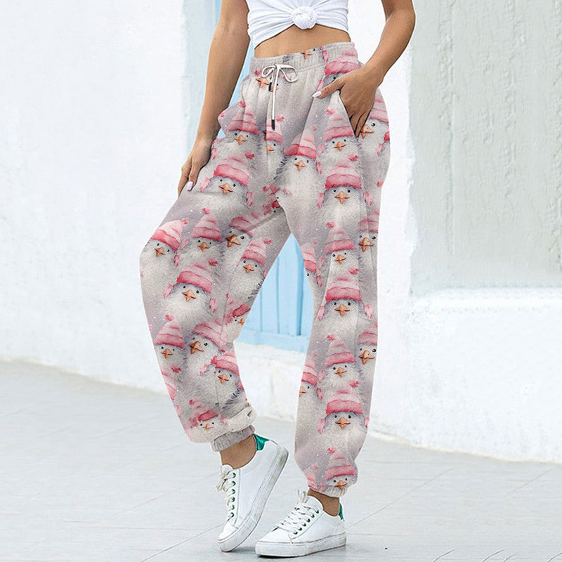 Christmas Snowman Print Women's Sweatpants elevenforest