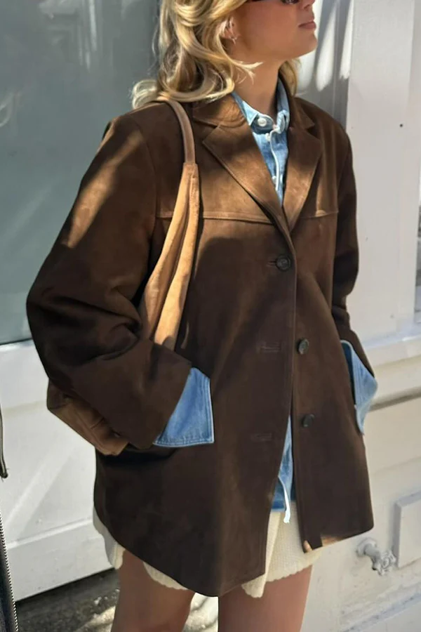 LP | Giacca vintage da donna con maniche lunghe e taglio slim con chiusura a bottoni