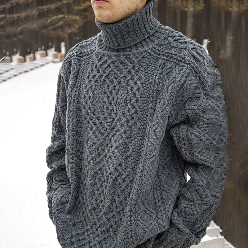 Vintage Thick Needle Cable Iceland Turtleneck Sweater elevenforest