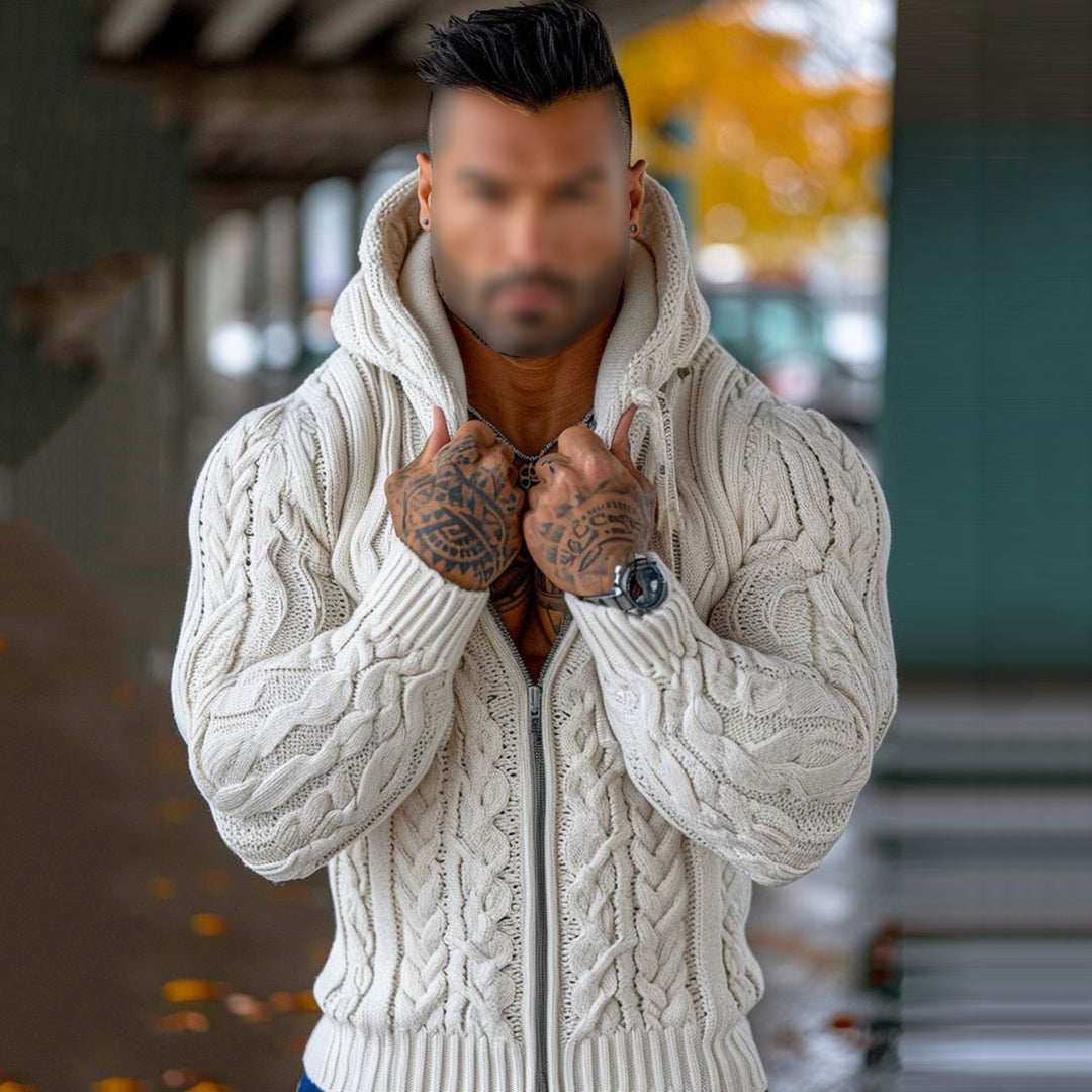 Men's Fairman Island Vintage Knit Zip-Up Hoodie artswardrobe