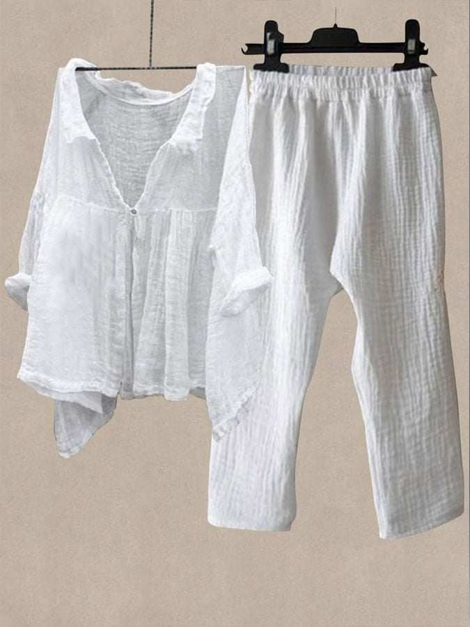 Women's Casual Cotton Linen Suits