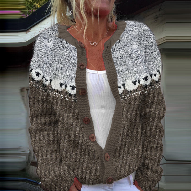 Vintage Sheep Jacquard Iceland Cozy Cardigan elevenforest
