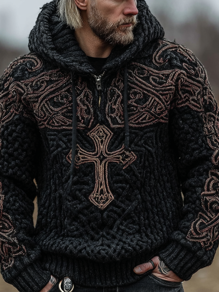 Halloween Viking Style Celtic Mythology Men's Hooded Sweater artswardrobe