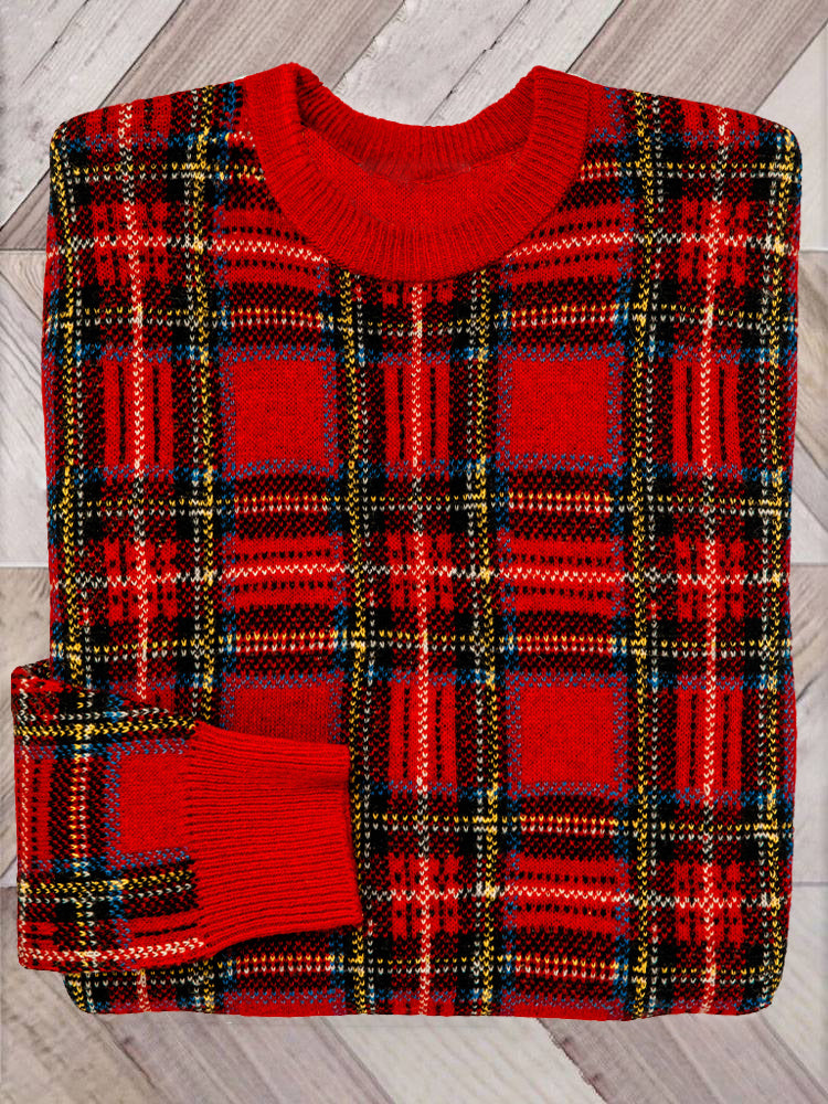 Christmas Plaid Cozy Knit Sweater artswardrobe