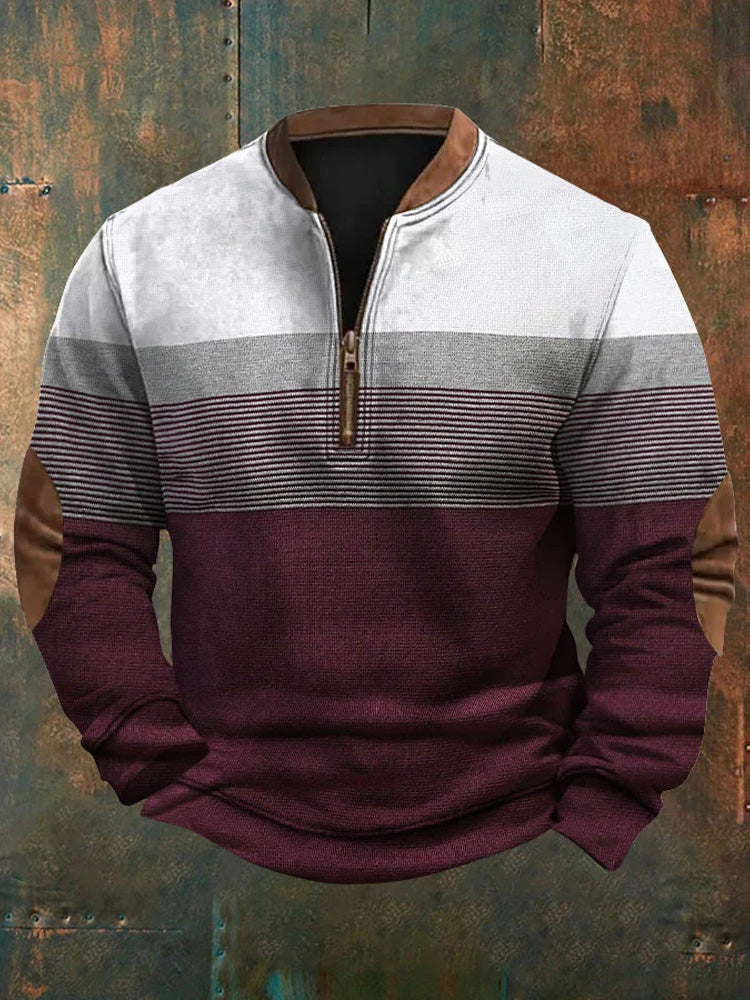 Men's Western Retro Textured Printed Sweatshirt elevenforest