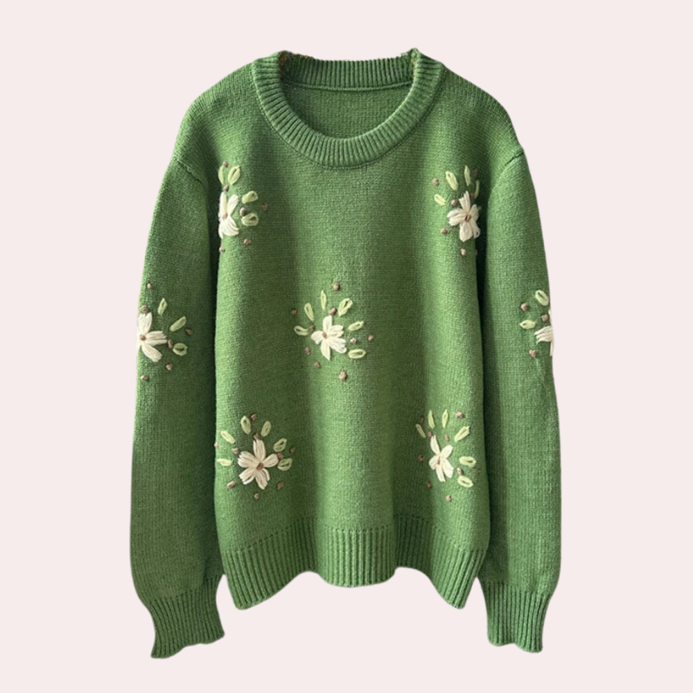 Maria Fernanda® | Women's sweater with floral embroidery