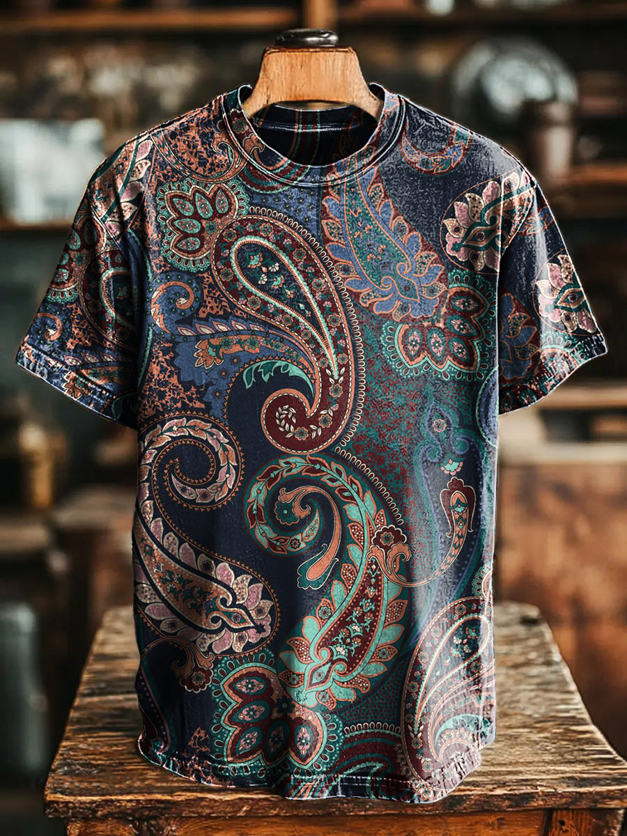 National Paisley Vintage Art Print Casual T-shirt For Men And Women