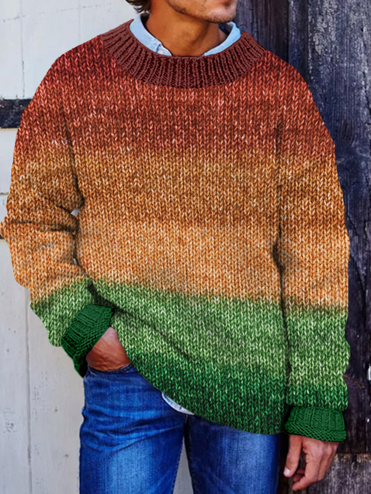 Men's Retro Old Fashioned Gradient Cozy Sweater artswardrobe