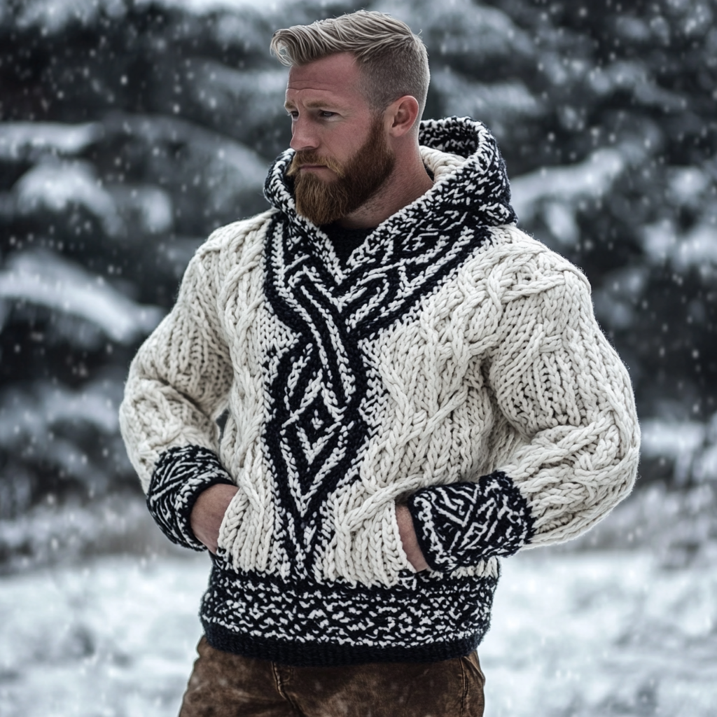 Men's Viking Celtic Trinity Knot Hooded Sweater elevenforest