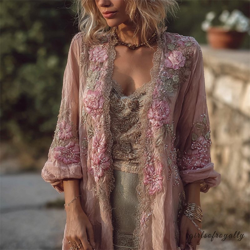 Un cardigan dallo stile vintage con delicati dettagli senza tempo
