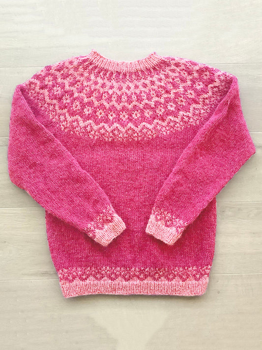 Vintage Fairman Island Floral Pattern Cozy Crew Neck Sweater elevenforest