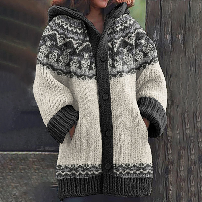 Vintage Western Sheephead Knitted Warm Sweater Cardigan artswardrobe