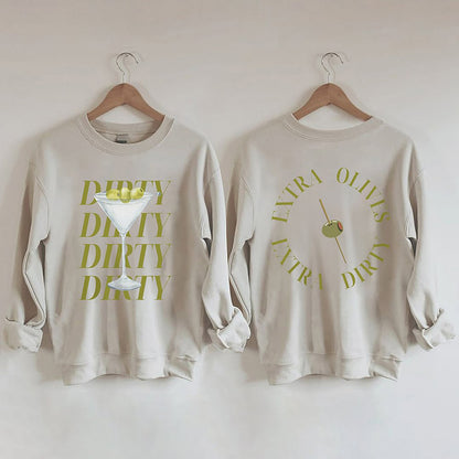 Comstylish Dirty Martini Printed Crew Neck Sweatshirt