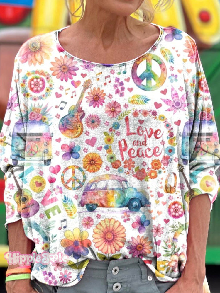 Women's Peace Love Print T-shirt