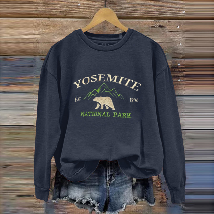 Comstylish Yosemite National Park Embroidered Cozy Sweatshirt