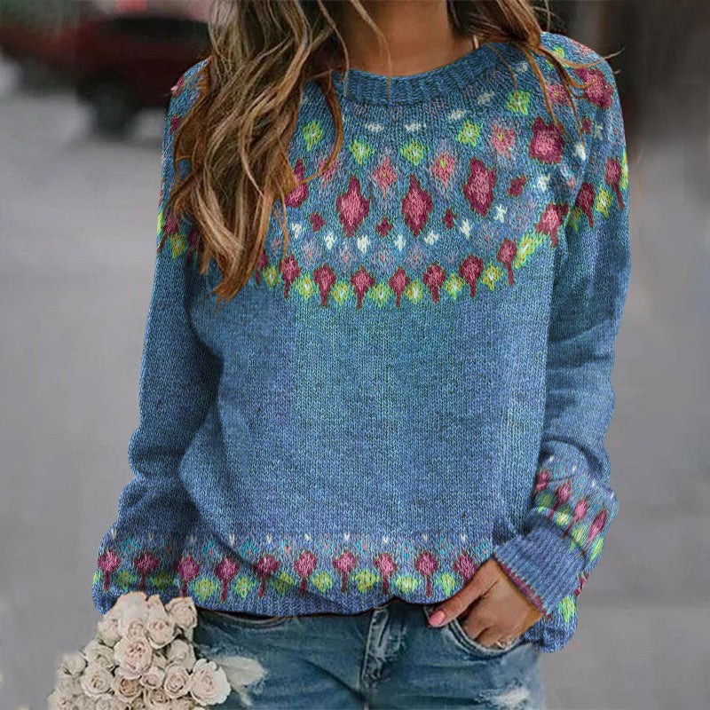 Fairman Island Geometric Contrast Sweater elevenforest