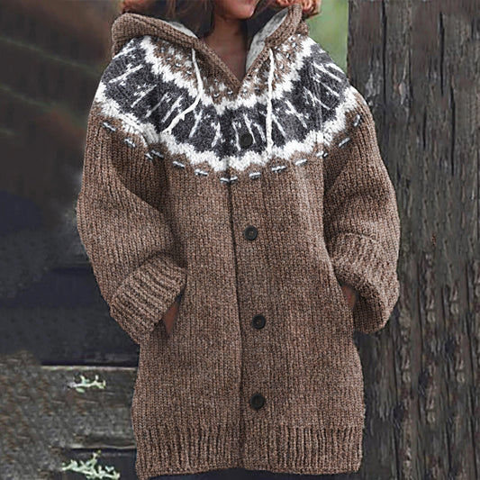 Vintage Icelandic Viking Rune Knitted Warm Women's Sweater elevenforest