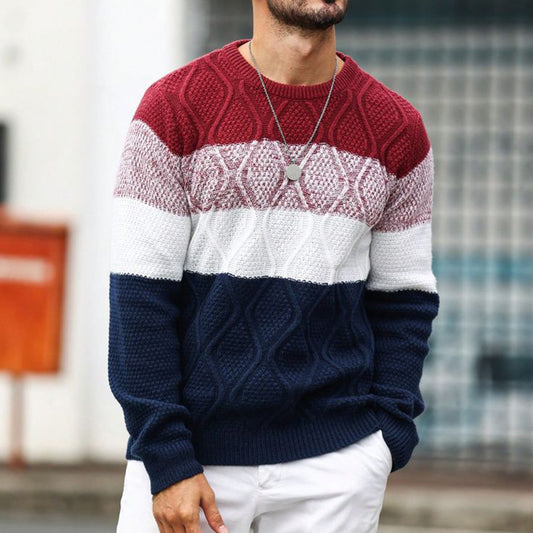 Men'S Simple Knitted Crew Neck Sweater elevenforest