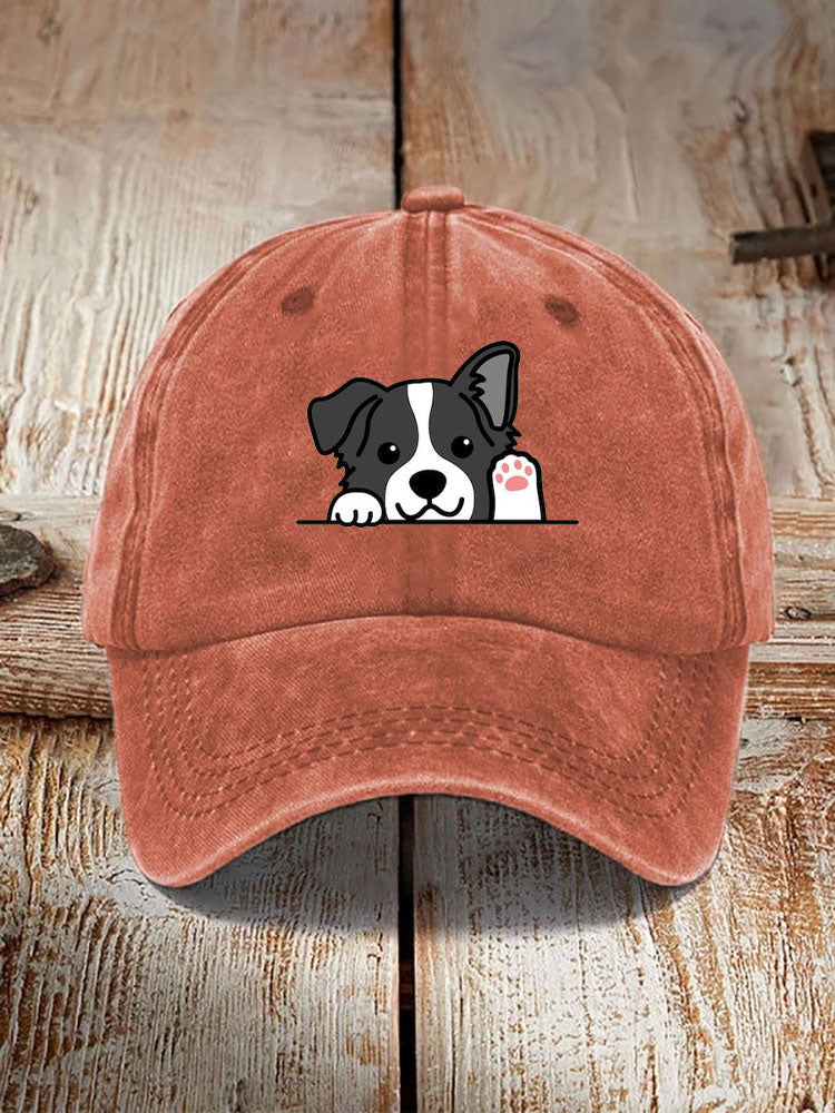 Comstylish Unisex Casual Pet Dog Print Washed Hat