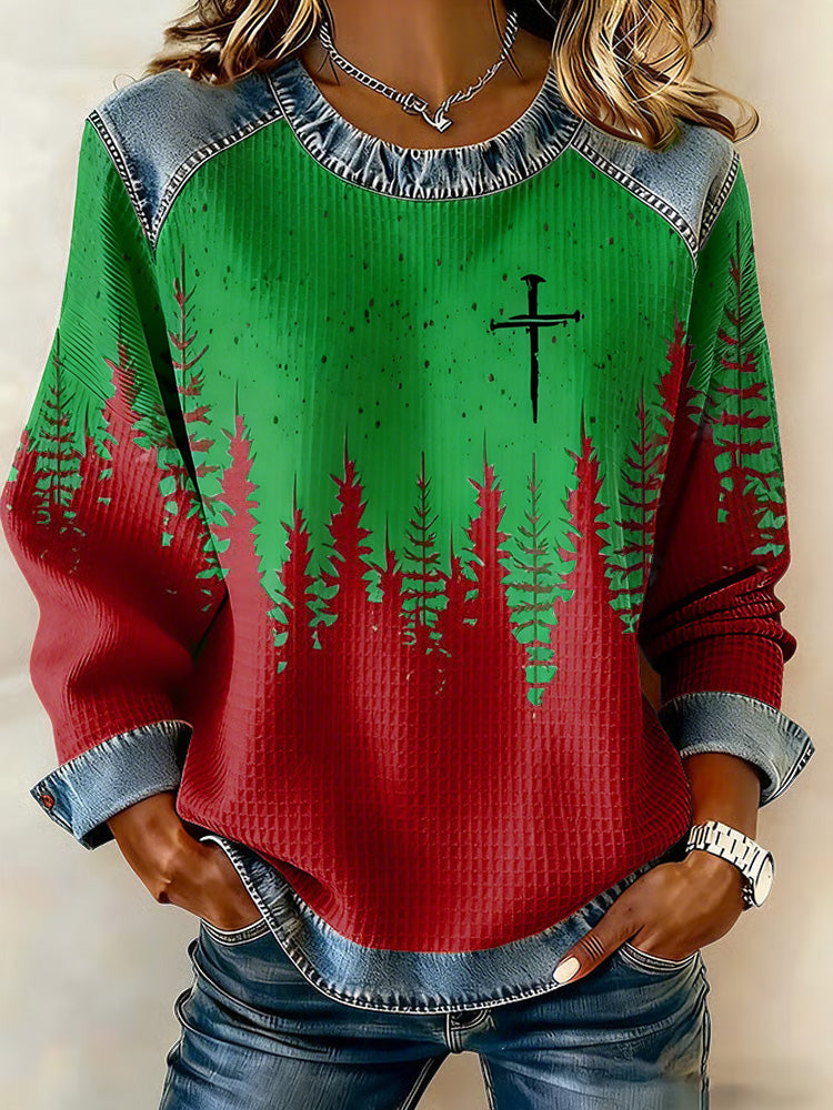 Comstylish Women's Christmas Faith Print Sweatshirt