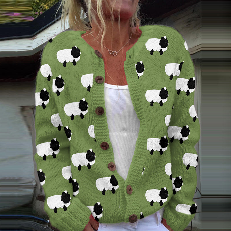 Vintage Sheep Jacquard Iceland Cozy Cardigan elevenforest