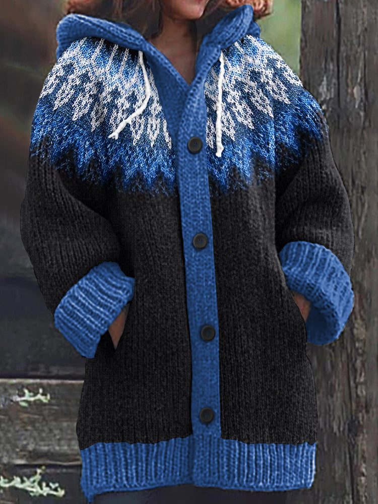 Vintage Tribal Icelandic Pattern Cozy Cardigan Sweater elevenforest