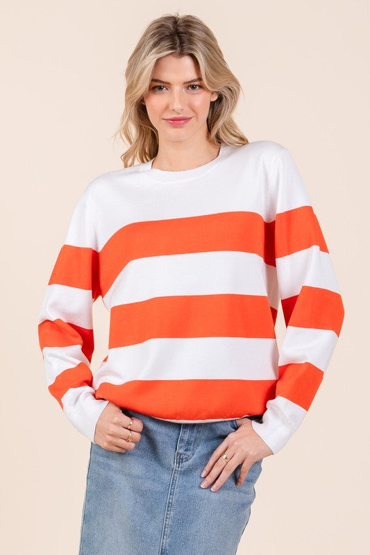 Greta® | Lightweight knitted sweater with stripes