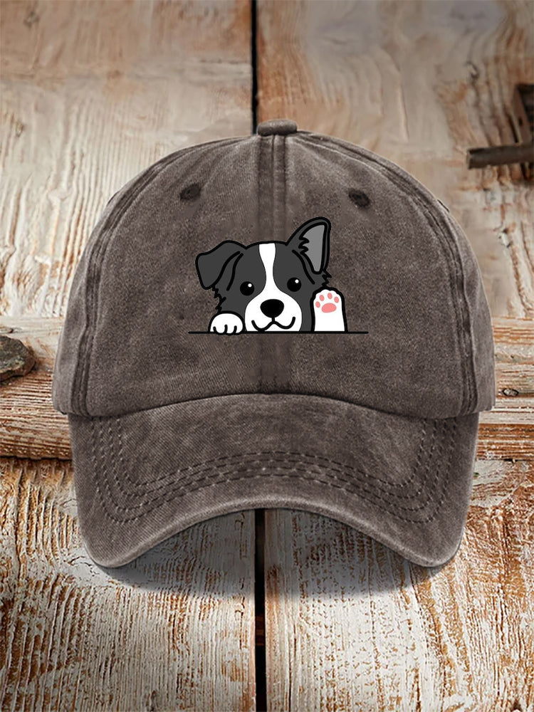 Comstylish Unisex Casual Pet Dog Print Washed Hat
