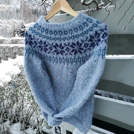 Vintage Iceland Pattern Warm Comfy Cozy Sweater elevenforest