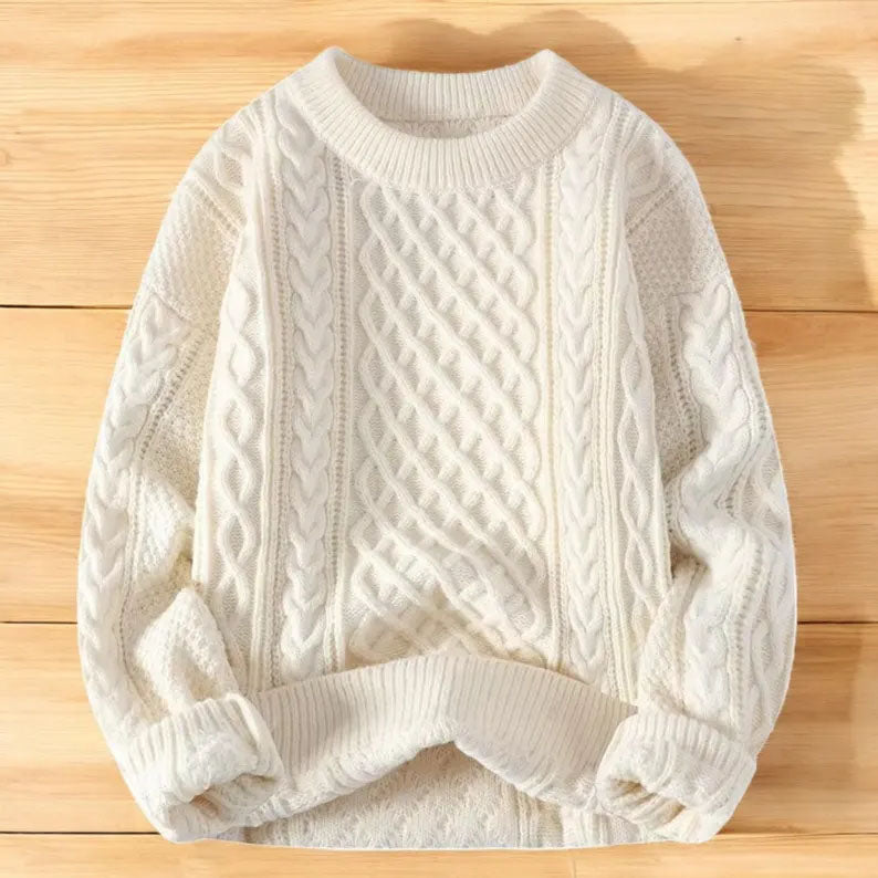 Cozy Autumn Winter Knit Sweater Loose Fit Vegan-Friendly Pullover Warmth Knitted Jacquard Unisex Sweater elevenforest