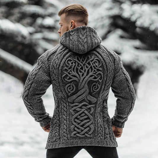 Men's Viking Life Of Tree Celtic Thick Zip Hooded Sweater artswardrobe