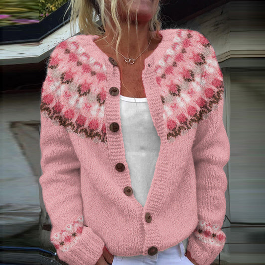 Vintage Fairman Island Floral Pattern Cozy Sweater elevenforest