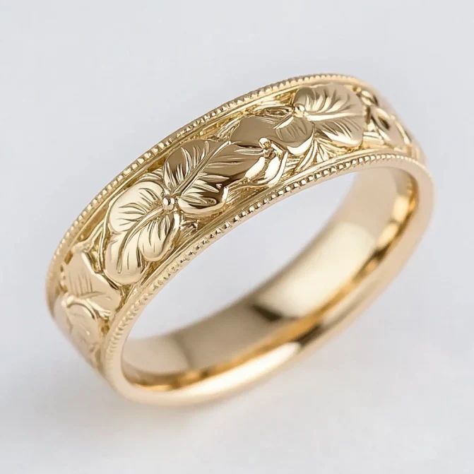 Floral Engraved Ring