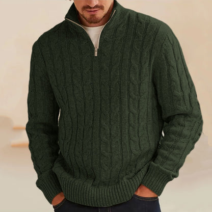 Vintage Knit Warm Jacquard Iceland Half Zip Neck Sweater artswardrobe