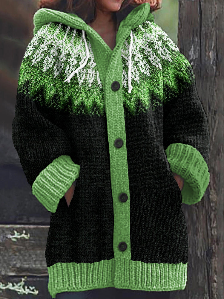 Vintage Tribal Icelandic Pattern Cozy Cardigan Sweater artswardrobe