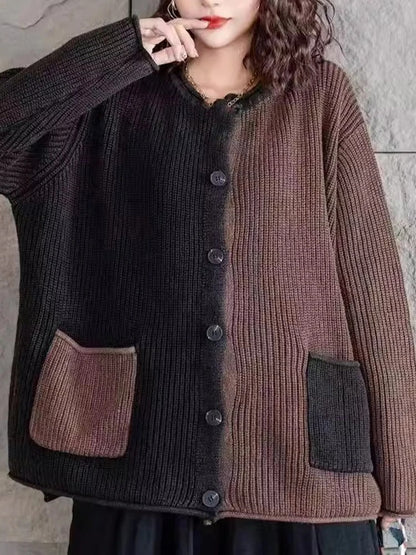 LP | Elegante cardigan in maglia con sfumature di colore e bottoni