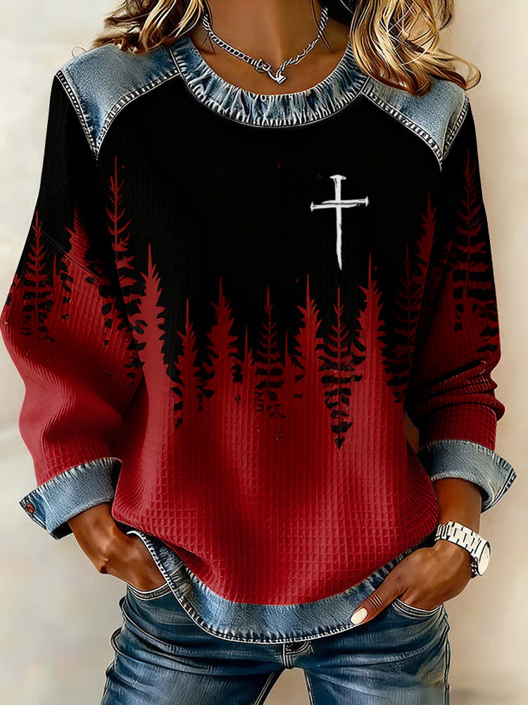 Comstylish Women's Christmas Faith Print Sweatshirt